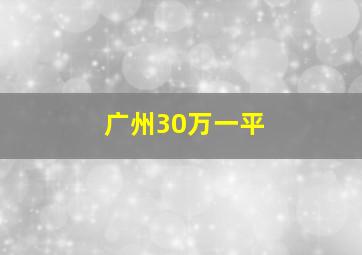 广州30万一平