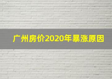 广州房价2020年暴涨原因