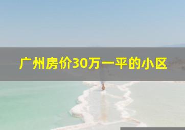 广州房价30万一平的小区