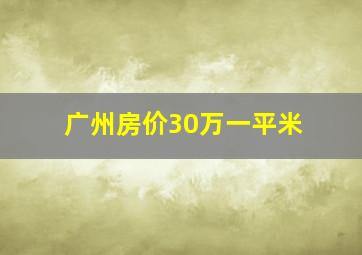 广州房价30万一平米