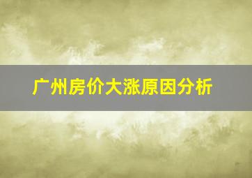 广州房价大涨原因分析