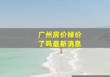 广州房价掉价了吗最新消息