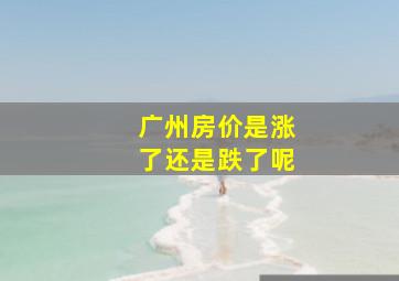 广州房价是涨了还是跌了呢