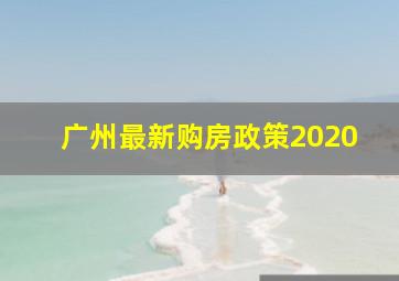 广州最新购房政策2020