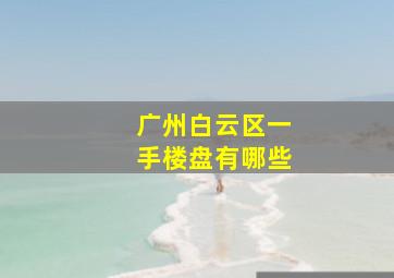 广州白云区一手楼盘有哪些