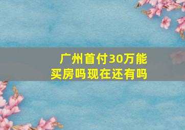 广州首付30万能买房吗现在还有吗