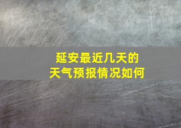 延安最近几天的天气预报情况如何