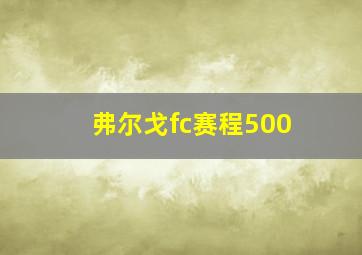 弗尔戈fc赛程500