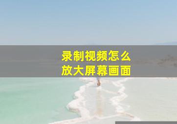 录制视频怎么放大屏幕画面