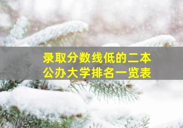 录取分数线低的二本公办大学排名一览表