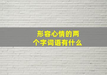 形容心情的两个字词语有什么