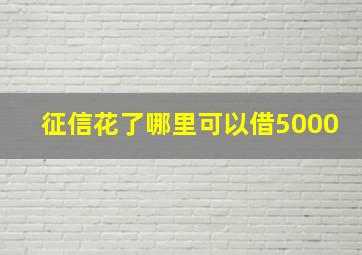 征信花了哪里可以借5000