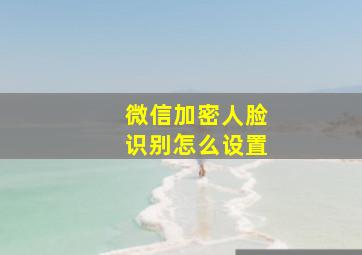 微信加密人脸识别怎么设置