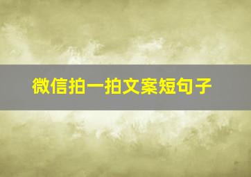 微信拍一拍文案短句子