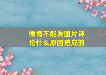 微博不能发图片评论什么原因造成的