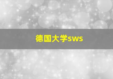 德国大学sws