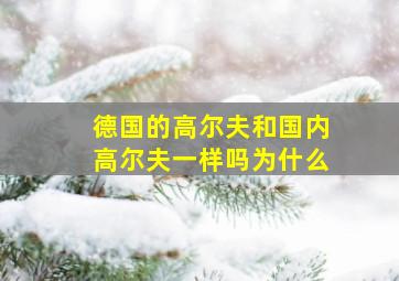 德国的高尔夫和国内高尔夫一样吗为什么