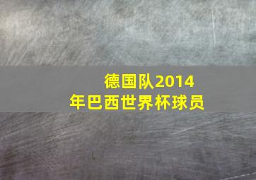 德国队2014年巴西世界杯球员