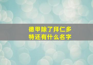 德甲除了拜仁多特还有什么名字