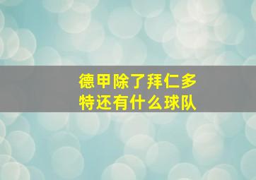 德甲除了拜仁多特还有什么球队