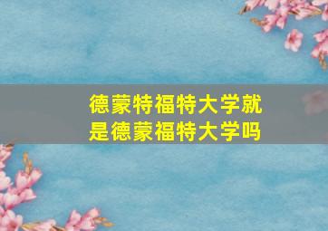 德蒙特福特大学就是德蒙福特大学吗