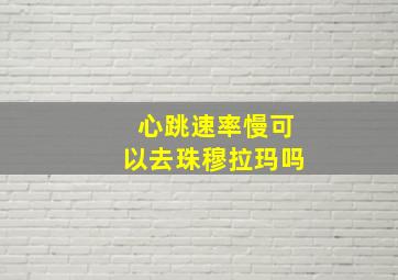 心跳速率慢可以去珠穆拉玛吗