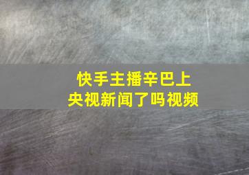 快手主播辛巴上央视新闻了吗视频