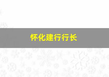 怀化建行行长