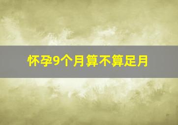 怀孕9个月算不算足月