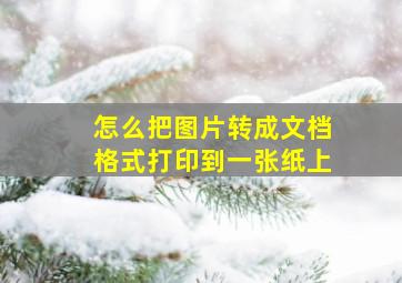 怎么把图片转成文档格式打印到一张纸上