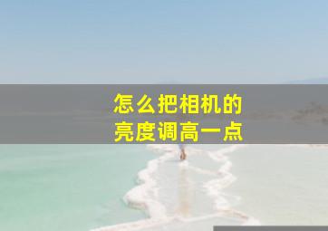 怎么把相机的亮度调高一点