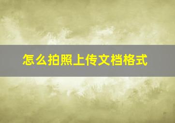 怎么拍照上传文档格式