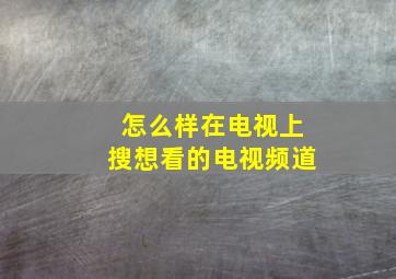 怎么样在电视上搜想看的电视频道