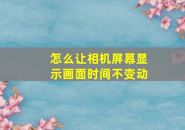 怎么让相机屏幕显示画面时间不变动