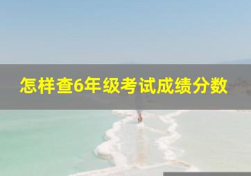 怎样查6年级考试成绩分数