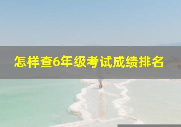 怎样查6年级考试成绩排名