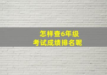 怎样查6年级考试成绩排名呢