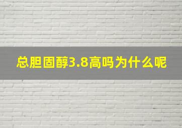 总胆固醇3.8高吗为什么呢