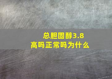 总胆固醇3.8高吗正常吗为什么