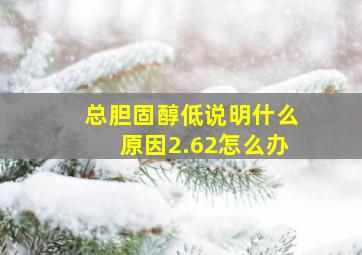 总胆固醇低说明什么原因2.62怎么办