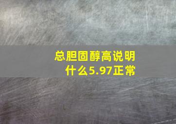 总胆固醇高说明什么5.97正常