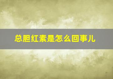 总胆红素是怎么回事儿