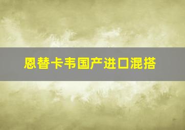 恩替卡韦国产进口混搭