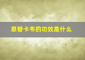 恩替卡韦的功效是什么