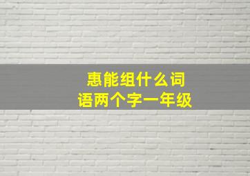 惠能组什么词语两个字一年级