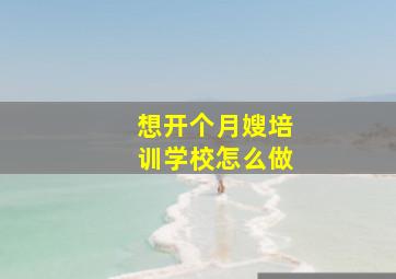 想开个月嫂培训学校怎么做