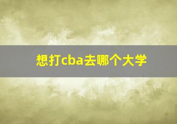 想打cba去哪个大学