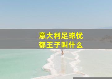 意大利足球忧郁王子叫什么