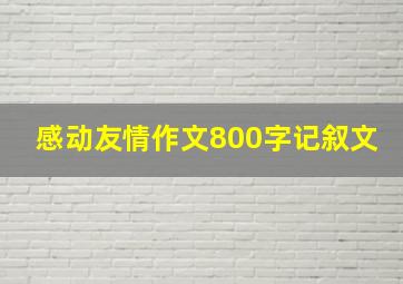 感动友情作文800字记叙文