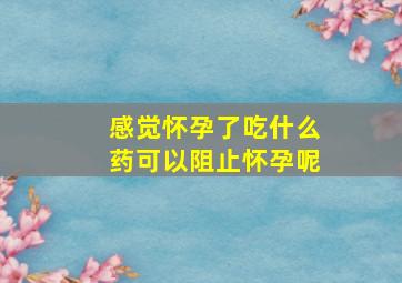 感觉怀孕了吃什么药可以阻止怀孕呢